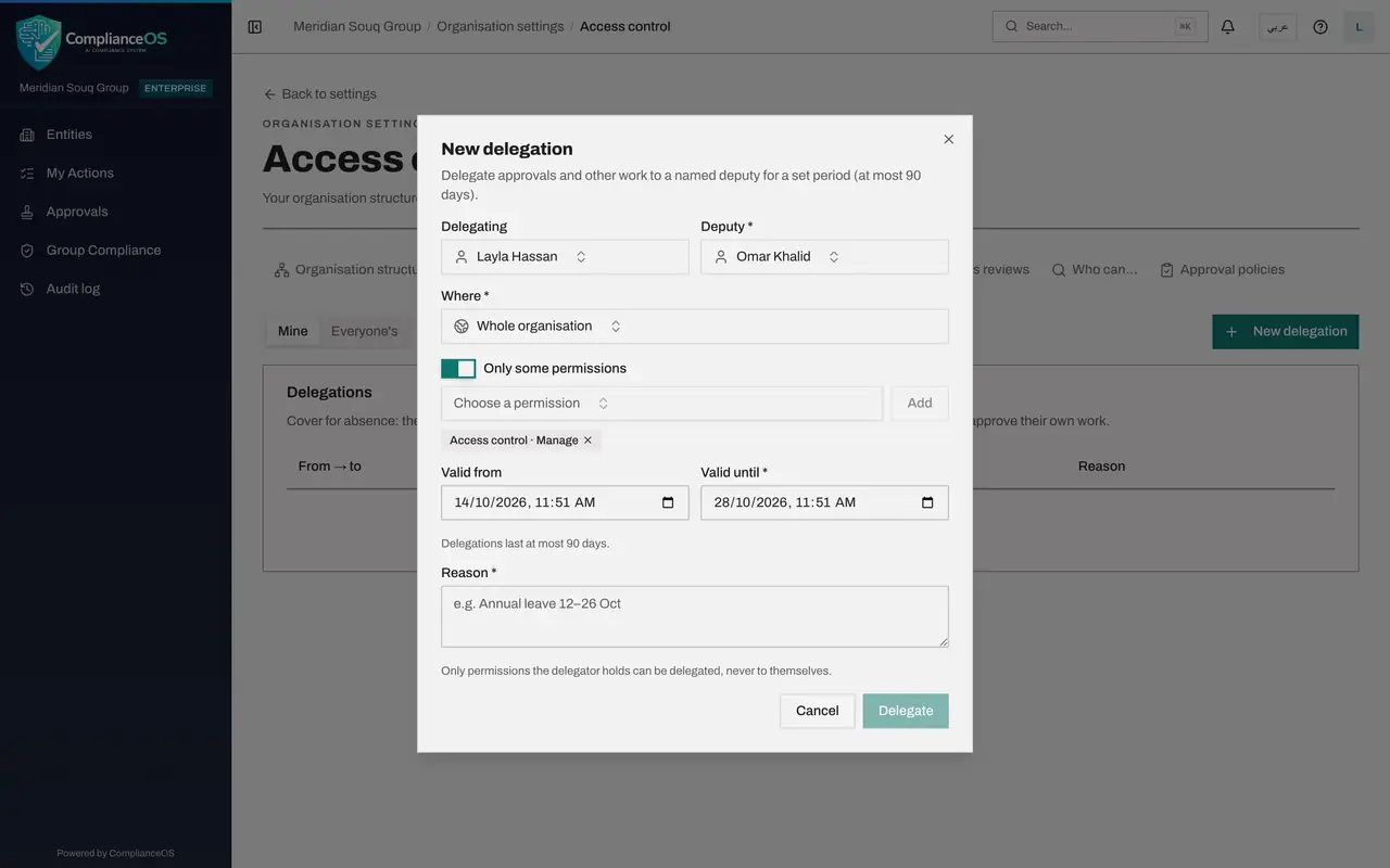 The screen at step 6: Choose the permission and select Add