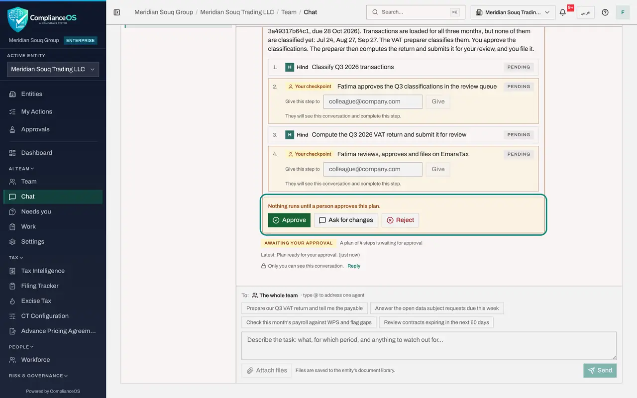 The screen at step 5: Read the decision bar