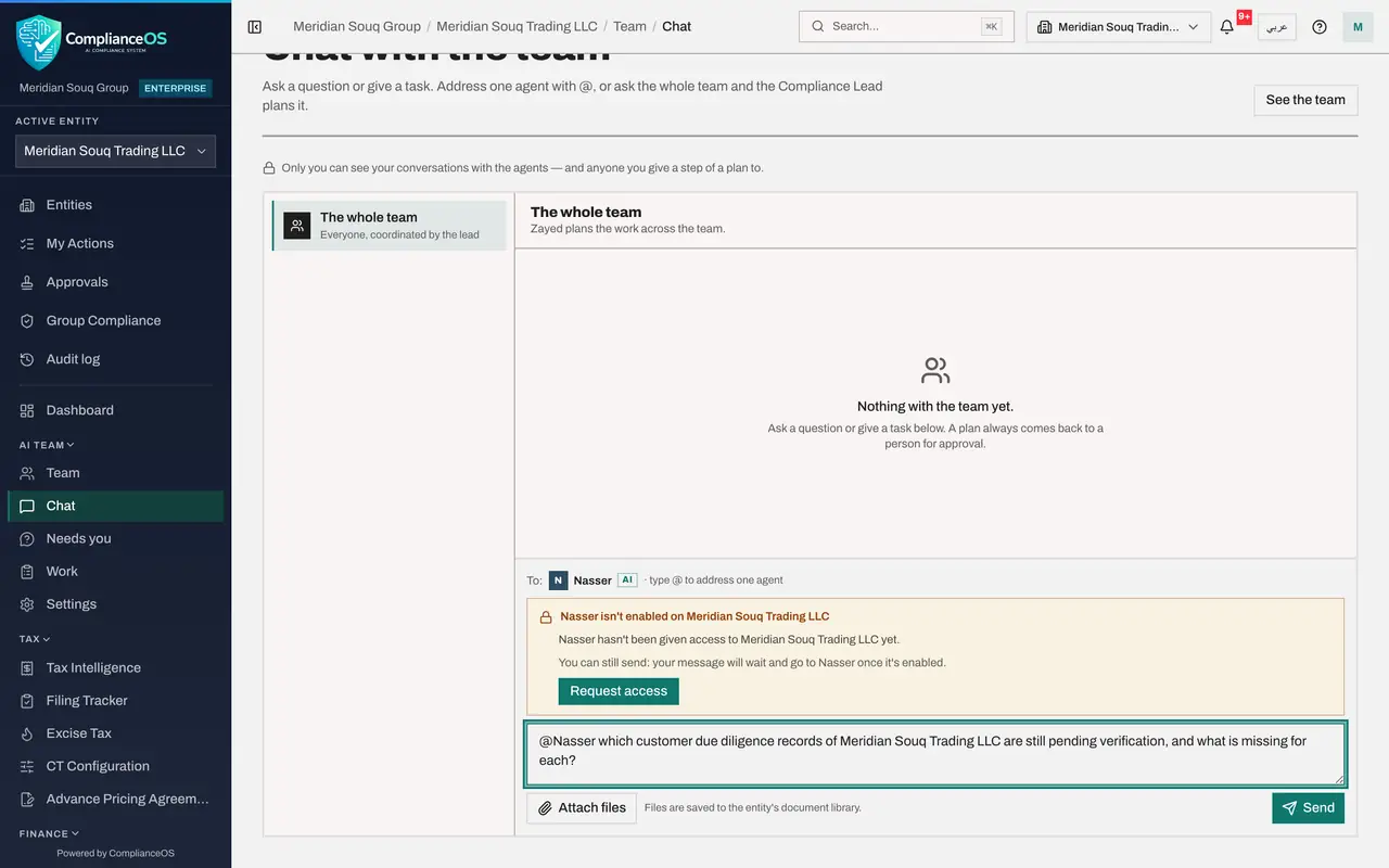 The screen at step 3: Type your question