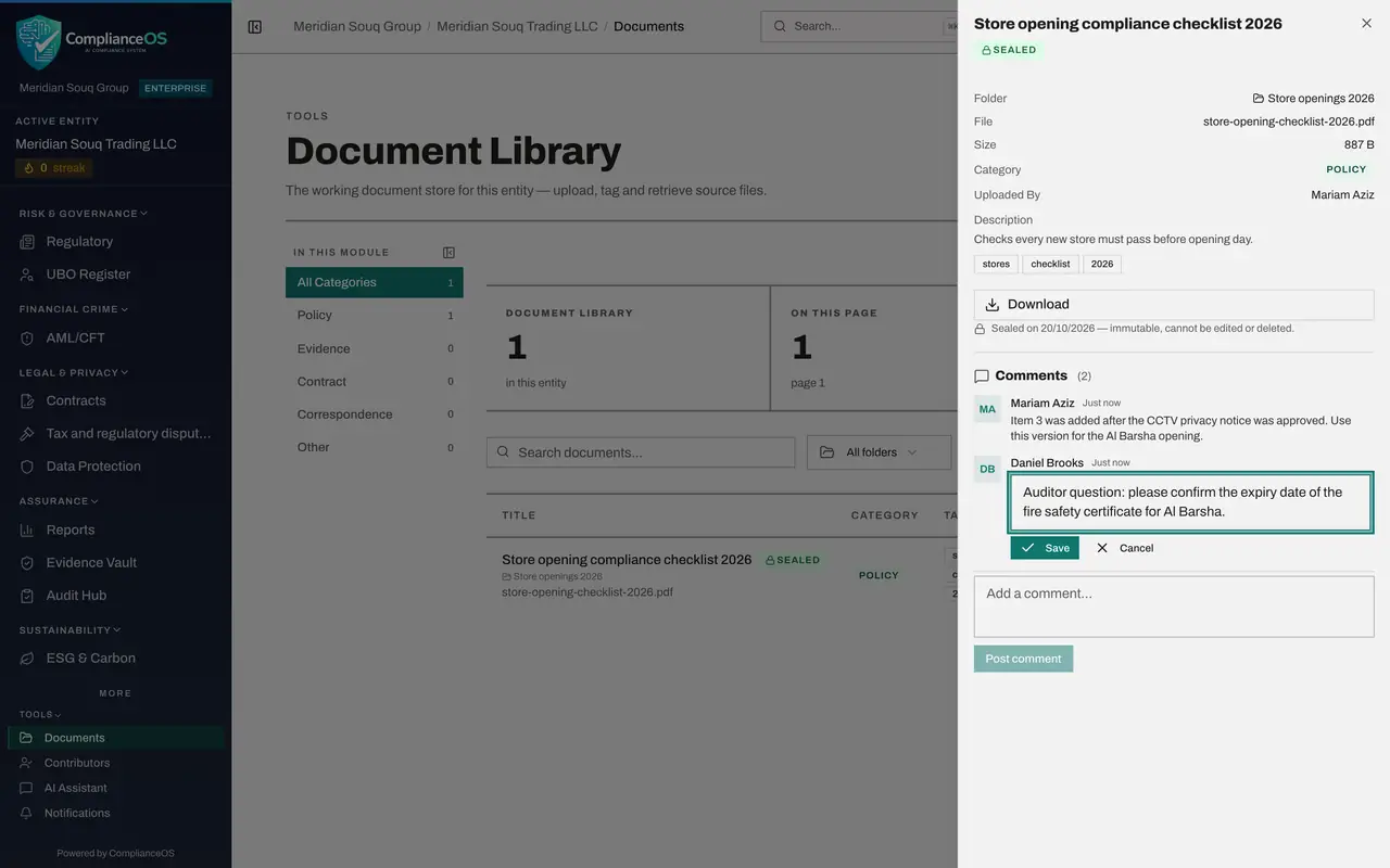 The screen at step 4: Edit your comment