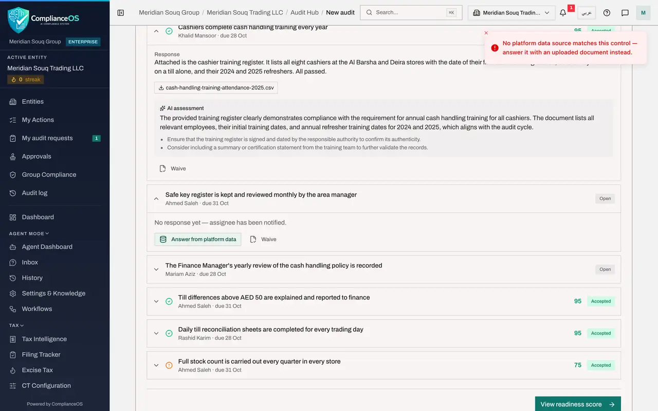 The screen at step 3: Try Answer from platform data