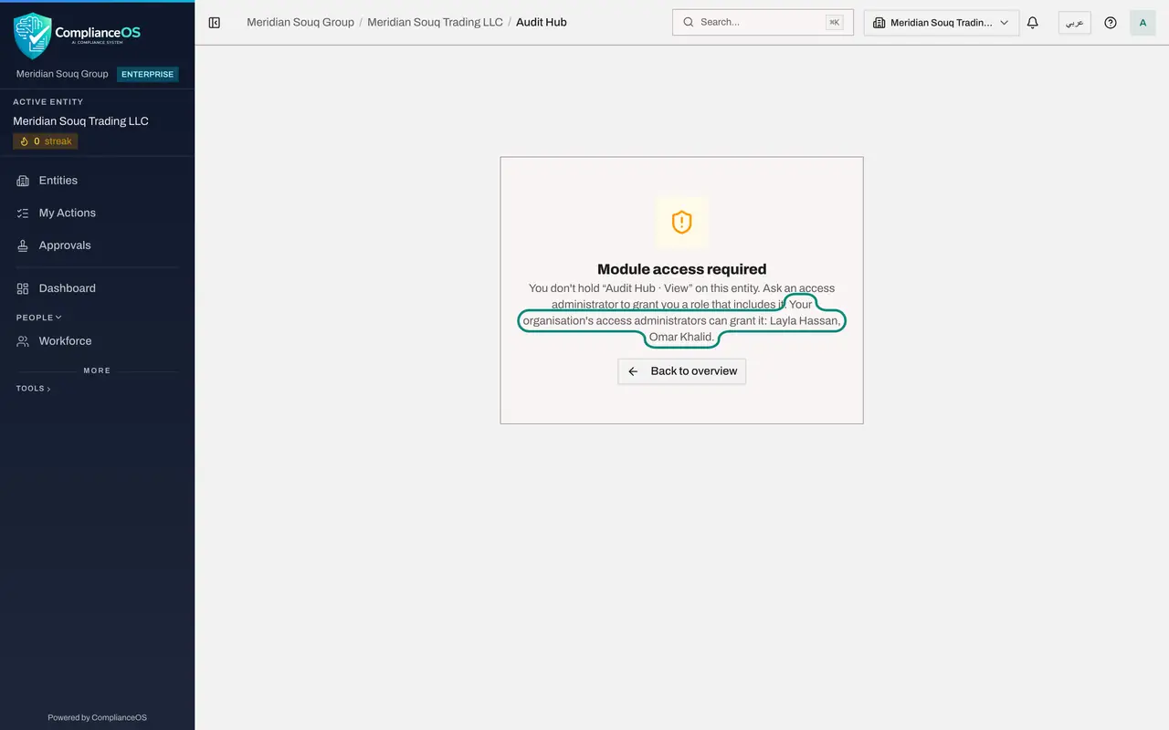 The screen at step 3: Read who can grant access