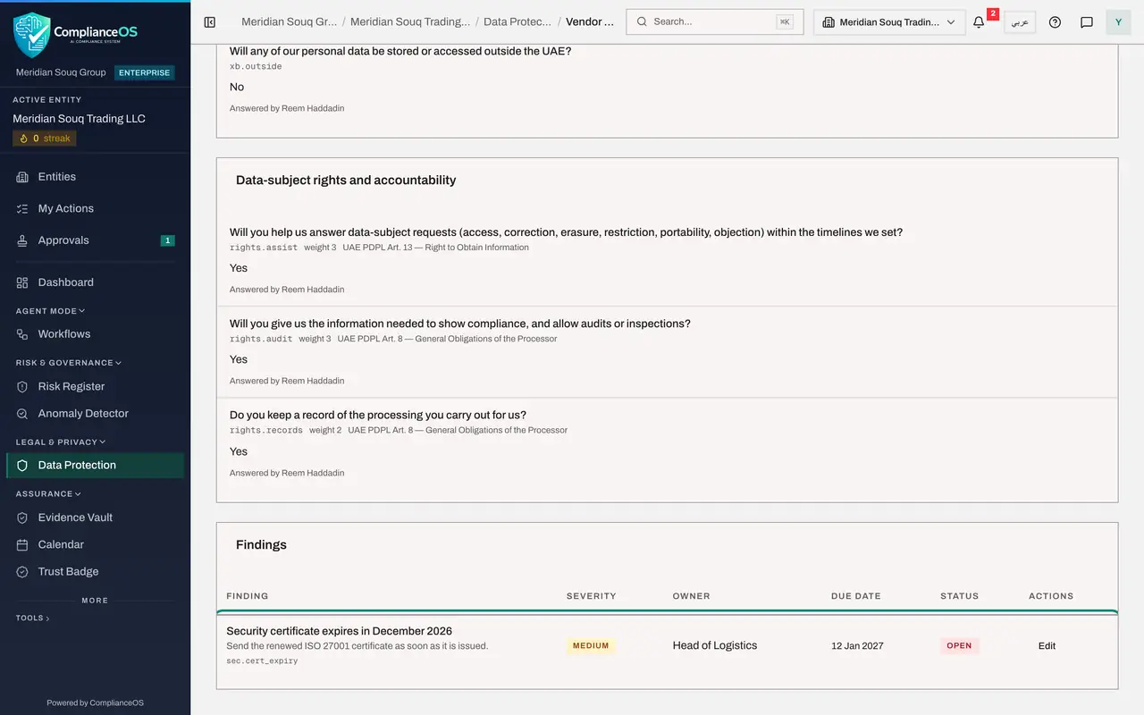 The screen at step 4: Read the finding your colleague raised