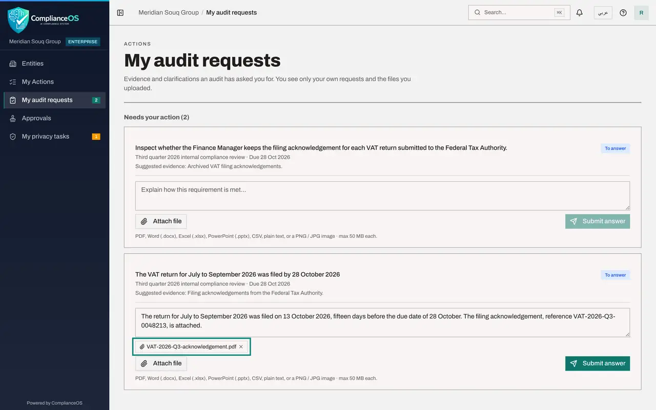 The screen at step 3: Write your answer and attach the proof