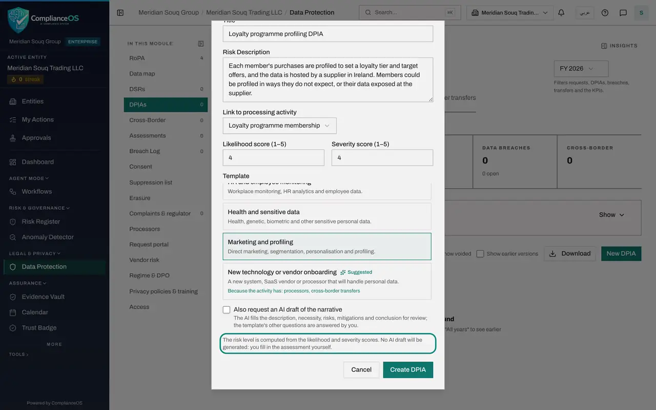 The screen at step 6: Decide about the AI draft