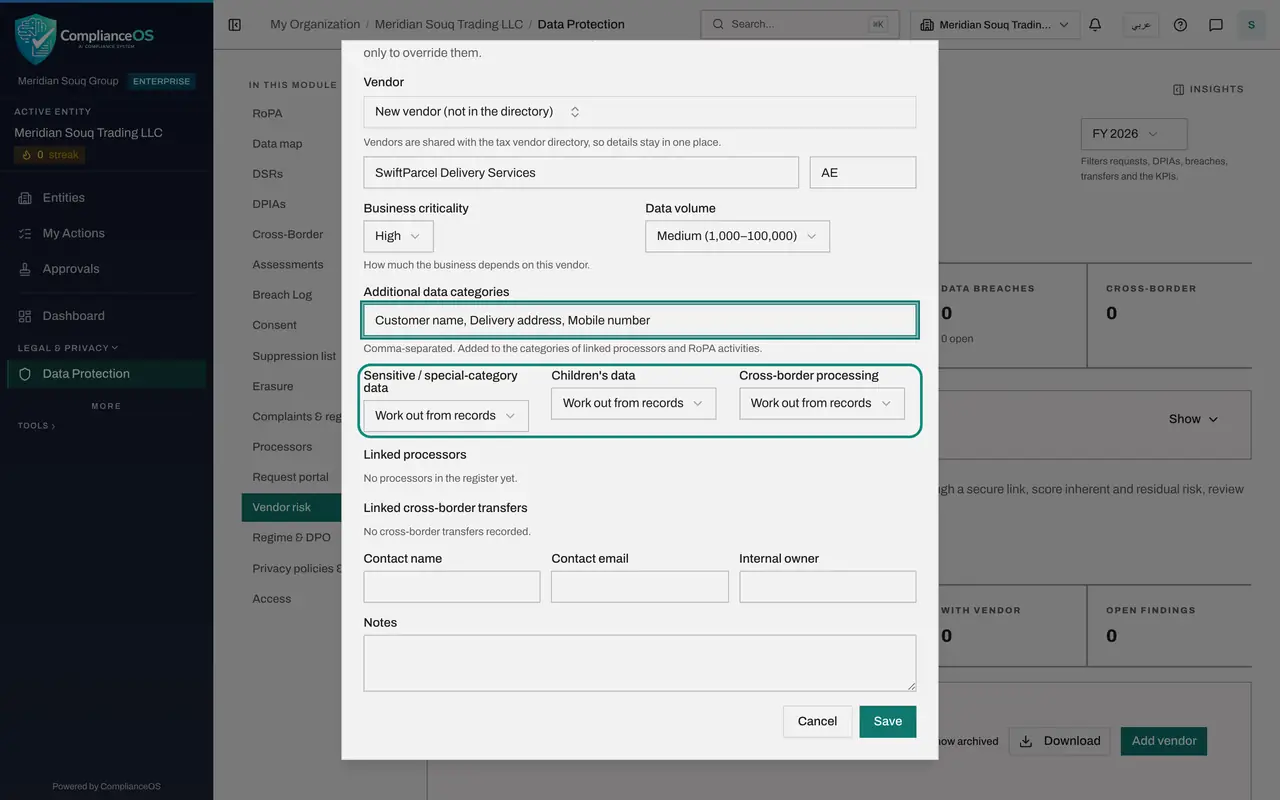 The screen at step 7: Leave the three override boxes on Work out from records