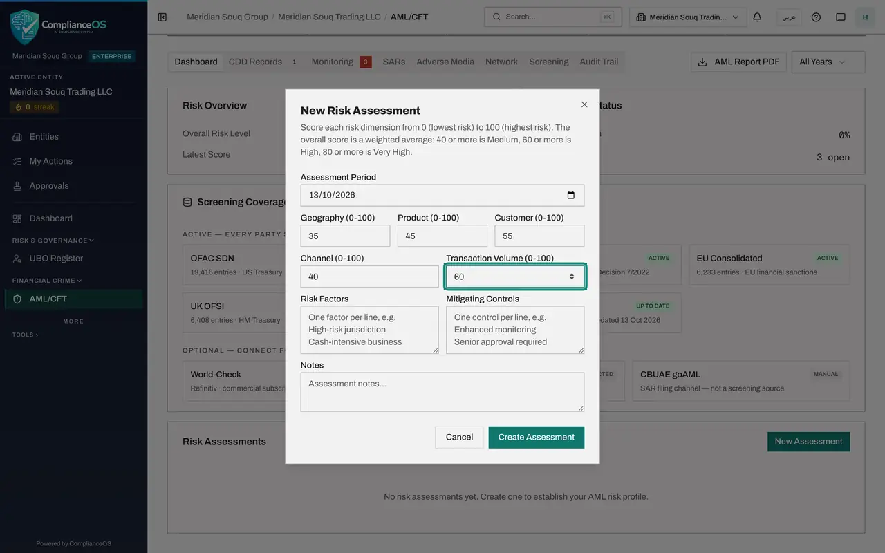 The screen at step 6: Correct the score
