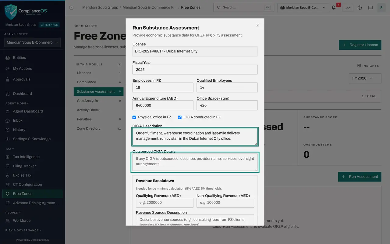 The screen at step 4: Describe the core activities
